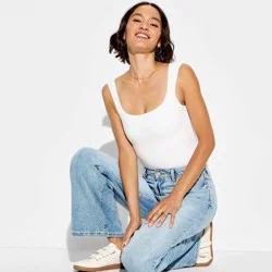 Women's Butterbliss Sleeveless Square Neck Bodysuit - Wild Fable™ White L