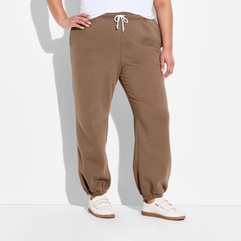 slide 2 of 3, Women's Mid-Rise Baggy Jogger Pants - Wild Fable™ Espresso XXL, 1 ct