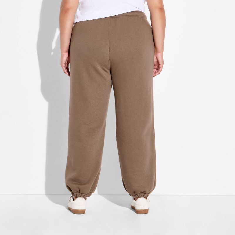 slide 3 of 3, Women's Mid-Rise Baggy Jogger Pants - Wild Fable™ Espresso XXL, 1 ct