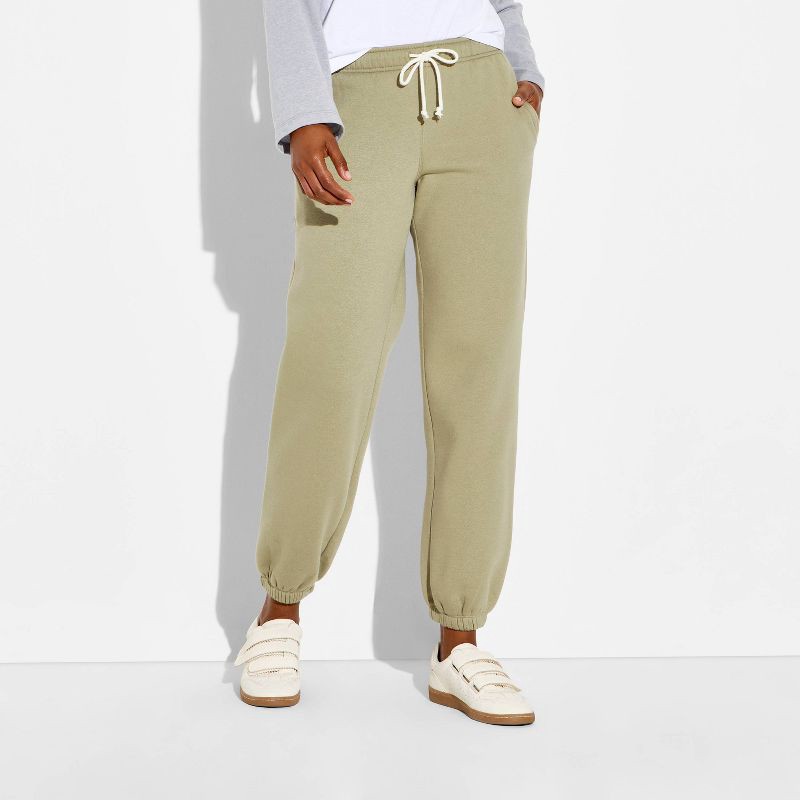 slide 2 of 3, Women's Mid-Rise Baggy Jogger Pants - Wild Fable™ Dark Taupe M, 1 ct