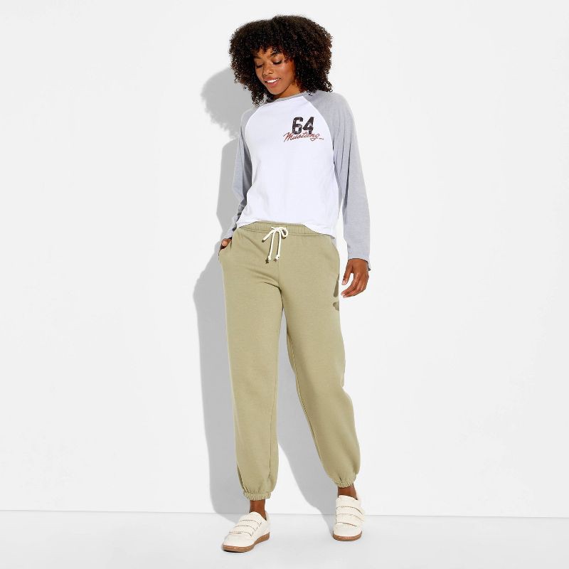 slide 1 of 3, Women's Mid-Rise Baggy Jogger Pants - Wild Fable™ Dark Taupe M, 1 ct