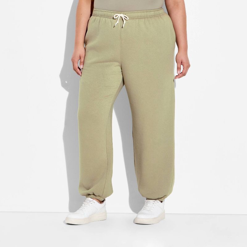 slide 2 of 3, Women's Mid-Rise Baggy Jogger Pants - Wild Fable™ Dark Taupe XXL, 1 ct