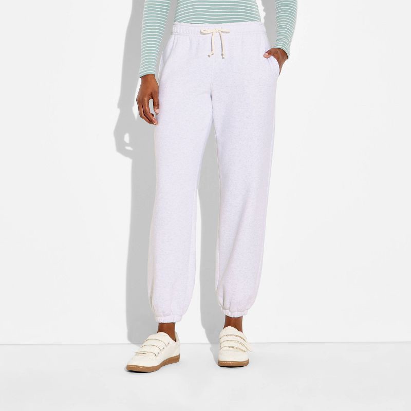 slide 2 of 3, Women's Mid-Rise Baggy Jogger Pants - Wild Fable™ Heather Gray XS, 1 ct