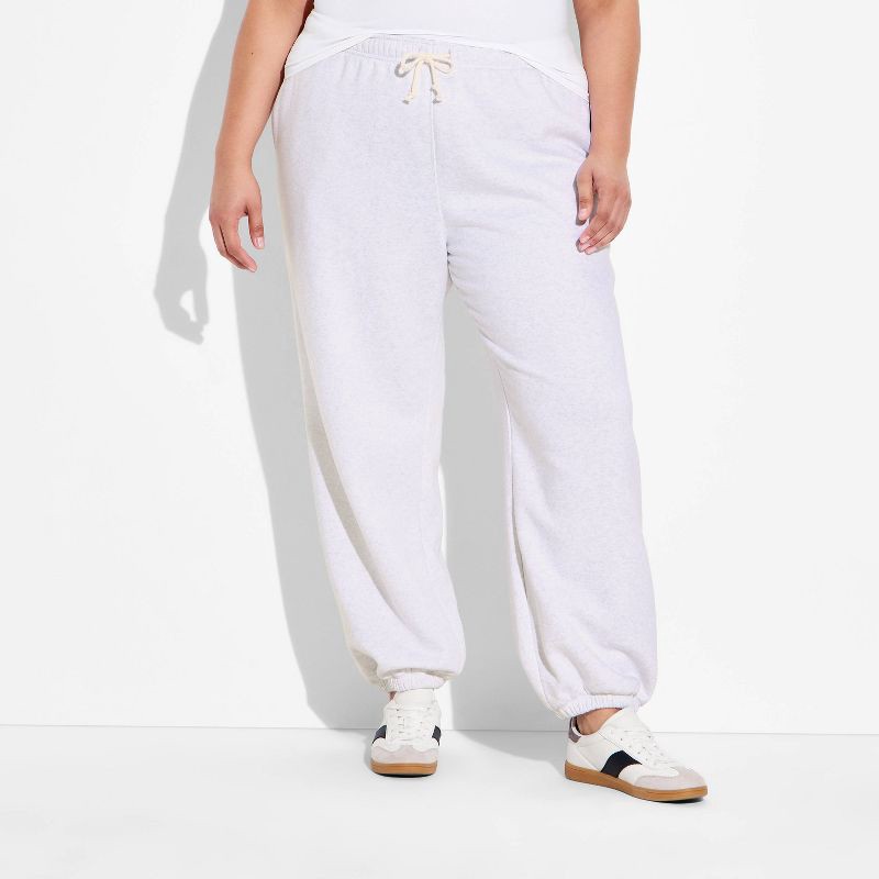 slide 2 of 3, Women's Mid-Rise Baggy Jogger Pants - Wild Fable™ Heather Gray XXL, 1 ct
