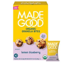 MadeGood Organic Snack Bars Granola Bites Lemon Blueberry - 8.5oz/10ct
