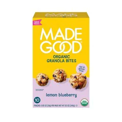 MadeGood Organic Snack Bars Granola Bites Lemon Blueberry - 8.5oz/10ct