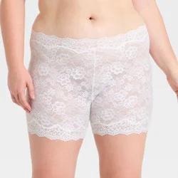 Women's Lace Boxer Shorts - Wild Fable™ White XXL