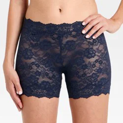 Women's Lace Boxer Shorts - Wild Fable™ Navy Blue S