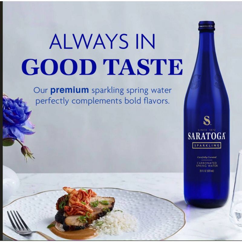 slide 3 of 6, Saratoga Spring Water, Sparkling - 28Oz Single, Glass Bottle, 28 oz