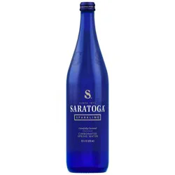 Saratoga Spring Water, Sparkling - 28Oz Single, Glass Bottle