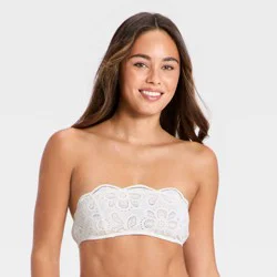 Women's Broderie Lace Bralette - Wild Fable™ White M