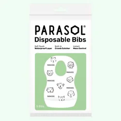 Parasol 5ct Disposable Bibs - White