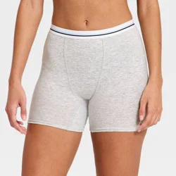 Women's Cotton Rib Boxer Briefs- Wild Fable™ Heather Gray M