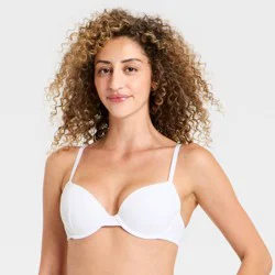 Women's Lightly Lined Ribbed Demi Bra - Wild Fable™ White 36B