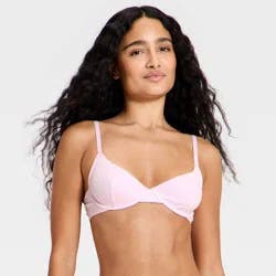 Women's Unlined Ribbed Demi Bra - Wild Fable™ Light Pink 36A