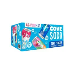 Cove Variety Pack Blue Razz Ice Pop Rainbow Sherbert Soda - 12pk/12 fl oz