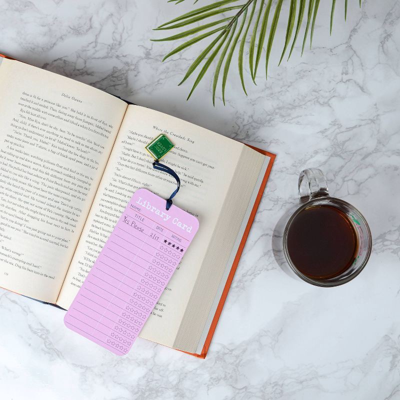 slide 6 of 6, DesignWorks Ink Library Card Bookmark, 1 ct