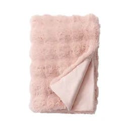 National Brand Bubble Faux Fur Throw Blanket Blush