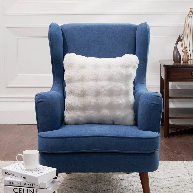 slide 4 of 4, National Brand 20" Bubble Faux Fur Square Indoor Throw Pillow Ivory, 1 ct