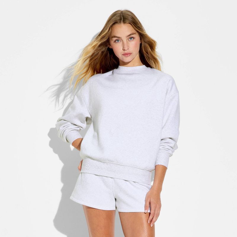 slide 2 of 3, Women's Oversized Pullover Sweatshirt - Wild Fable™ Heather Gray M, 1 ct