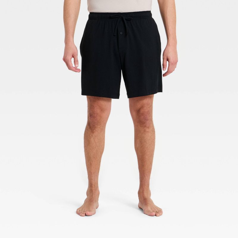 slide 1 of 3, Men's All Night Knit Pajama Shorts - Goodfellow & Co™ Black M, 1 ct