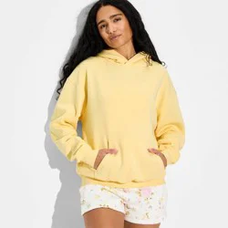 Women's Oversized Hooded Pullover Sweatshirt - Wild Fable™ Light Yellow M