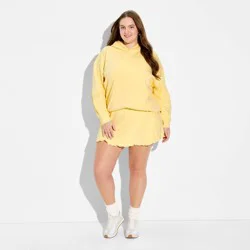 Women's Oversized Hooded Pullover Sweatshirt - Wild Fable™ Light Yellow XXL