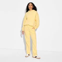 Women's Mid-Rise Slim Straight Sweatpants - Wild Fable™ Light Yellow S
