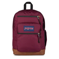 JanSport Cool Student 12" Backpack Fits 15" Laptop Synthetic Leather Bottom - Cherry Brown