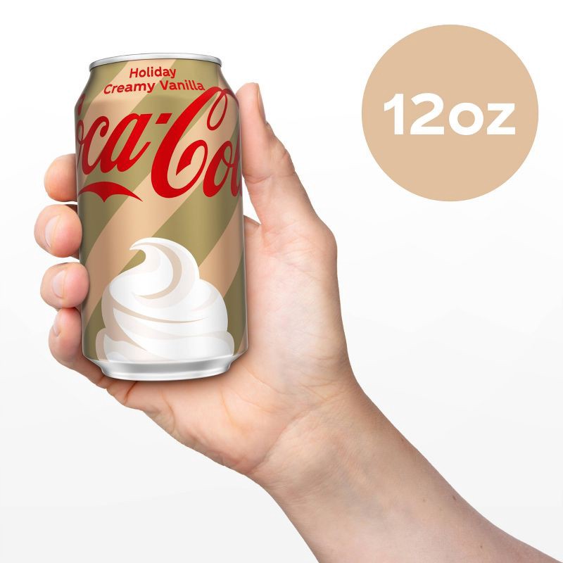 slide 3 of 14, Coca-Cola Holiday Creamy Vanilla Soda - 12pk/12 fl oz Cans, 12 ct; 12 fl oz