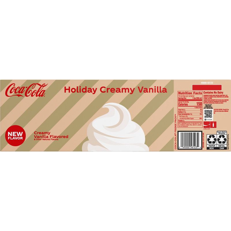 slide 12 of 14, Coca-Cola Holiday Creamy Vanilla Soda - 12pk/12 fl oz Cans, 12 ct; 12 fl oz