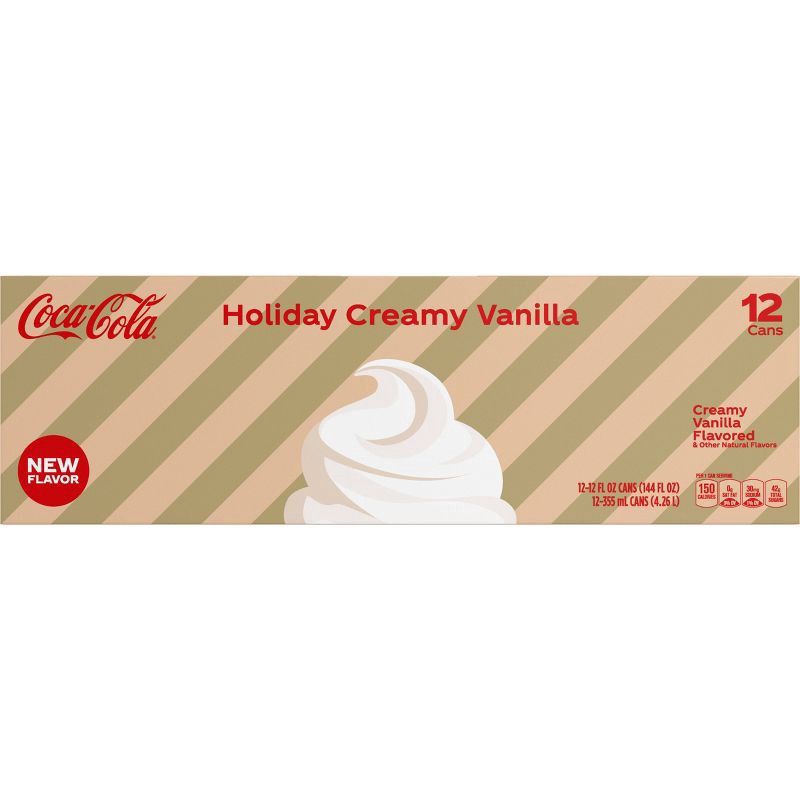 slide 7 of 14, Coca-Cola Holiday Creamy Vanilla Soda - 12pk/12 fl oz Cans, 12 ct; 12 fl oz