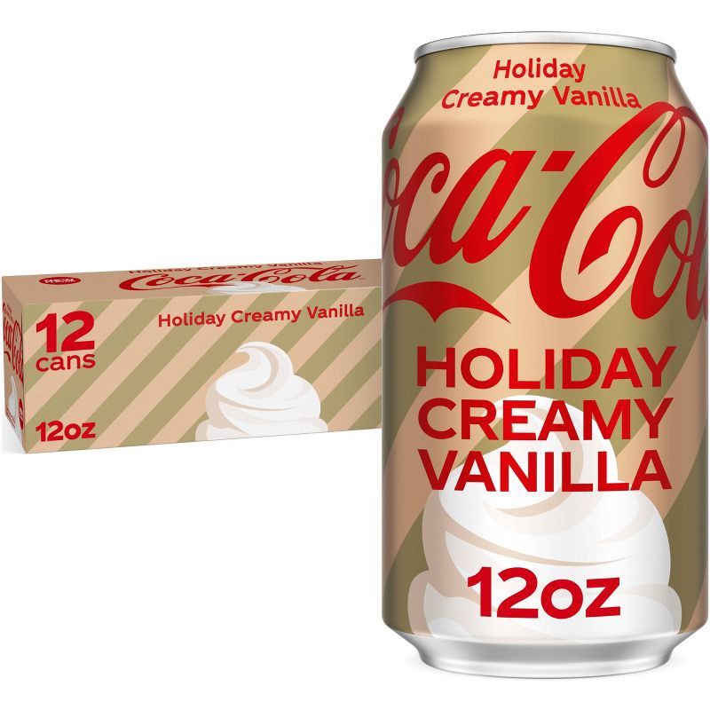 slide 1 of 14, Coca-Cola Holiday Creamy Vanilla Soda - 12pk/12 fl oz Cans, 12 ct; 12 fl oz
