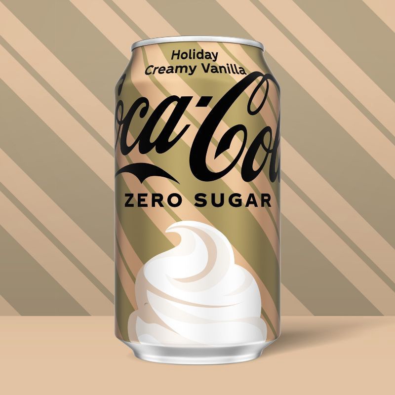 slide 2 of 11, Coca-Cola Zero Sugar Holiday Creamy Vanilla Soda - 12pk/12 fl oz cans, 12 ct; 12 fl oz