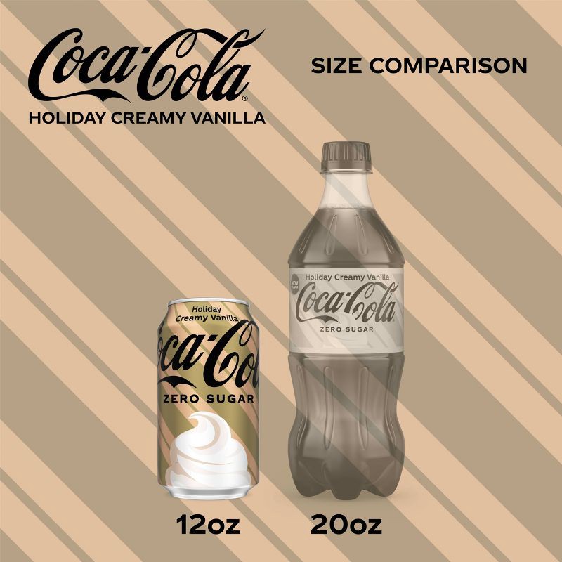 slide 4 of 11, Coca-Cola Zero Sugar Holiday Creamy Vanilla Soda - 12pk/12 fl oz cans, 12 ct; 12 fl oz