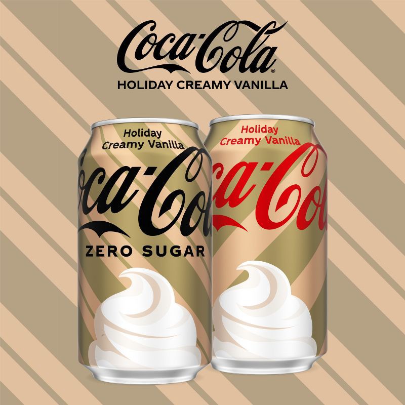 slide 7 of 11, Coca-Cola Zero Sugar Holiday Creamy Vanilla Soda - 12pk/12 fl oz cans, 12 ct; 12 fl oz