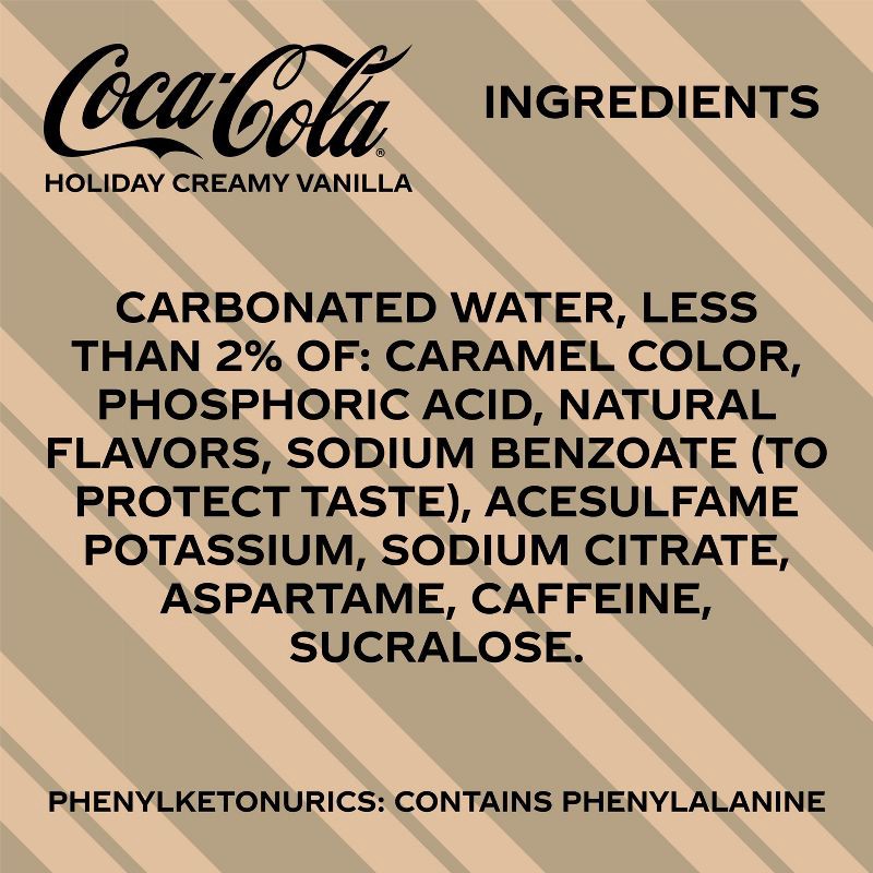 slide 8 of 11, Coca-Cola Zero Sugar Holiday Creamy Vanilla Soda - 12pk/12 fl oz cans, 12 ct; 12 fl oz