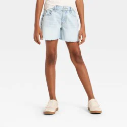 Girls' High-Rise A-line Denim Shorts - art class™ Light Wash Blue XL