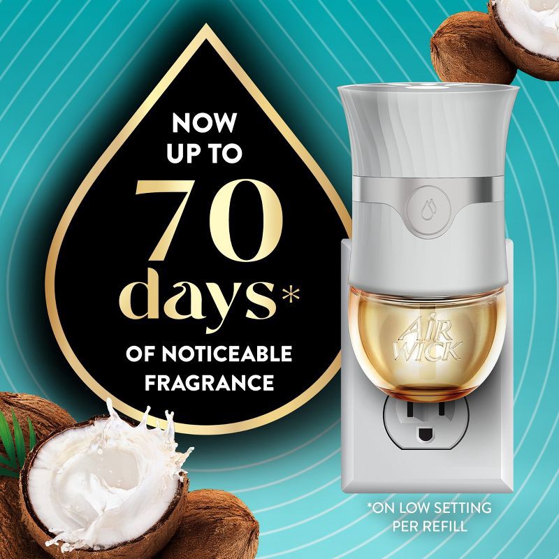 slide 2 of 8, Air Wick Vibrant Scented Oil Air Freshener Starter Kits - 1 Warmer + 1 Refill - Island Coconut & Warm Sands - 2ct, 2 ct