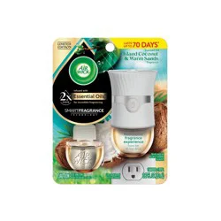 Air Wick Vibrant Scented Oil Air Freshener Starter Kits - 1 Warmer + 1 Refill - Island Coconut & Warm Sands - 2ct