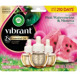 Air Wick Vibrant Scented Oil Air Freshener Refills - Pink Watermelon & Mimosa - 3ct