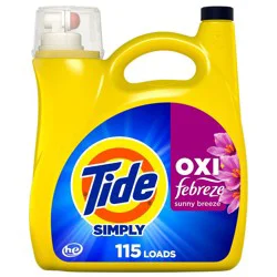 Tide Sunny Breeze Simply Oxi HEC Liquid Laundry Detergent 115 Loads - 162oz: Phosphate-Free, Not for Silk & Leather