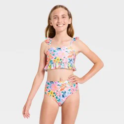 Girls' Soft Spring Floral Bikini Set - Cat & Jack™ L