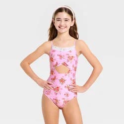 Girls' May Bouquet Floral One Piece Swimsuit - art class™ Pink XL