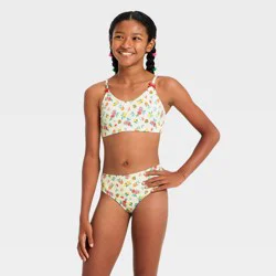 Girls' Citrus Garden Bikini Set - art class™ Cream XL
