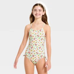 Girls' Sweet and Citrus One Piece Swimsuit - art class™ Off-White XL