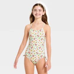 Girls' Sweet and Citrus One Piece Swimsuit - art class™ Off-White XL