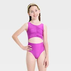 Girls' Front Cut One Piece Swimsuit - Cat & Jack™ Purple XS
