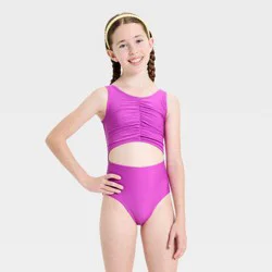 Girls' Front Cut One Piece Swimsuit - Cat & Jack™ Purple L