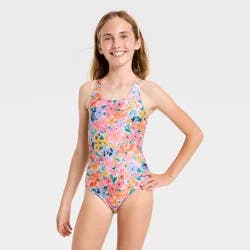 Girls' Sunny Fields Floral Printed One Piece Swimsuit - Cat & Jack™ S